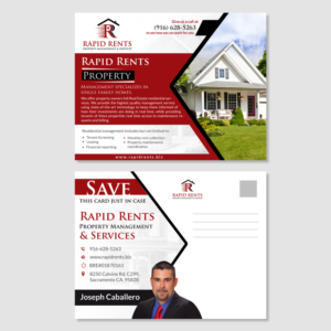 Diseño de Postal por creative.bugs para Rapid Rents Property Management & Services | Diseño: #17490122