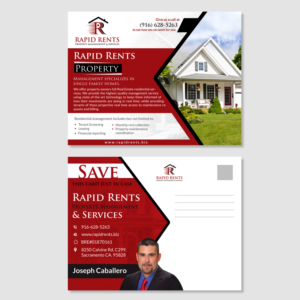 Diseño de Postal por creative.bugs para Rapid Rents Property Management & Services | Diseño: #17490123