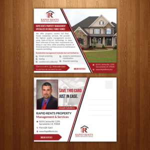 Diseño de Postal por creative.bugs para Rapid Rents Property Management & Services | Diseño: #17492118