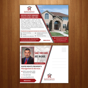 Diseño de Postal por creative.bugs para Rapid Rents Property Management & Services | Diseño: #17492119