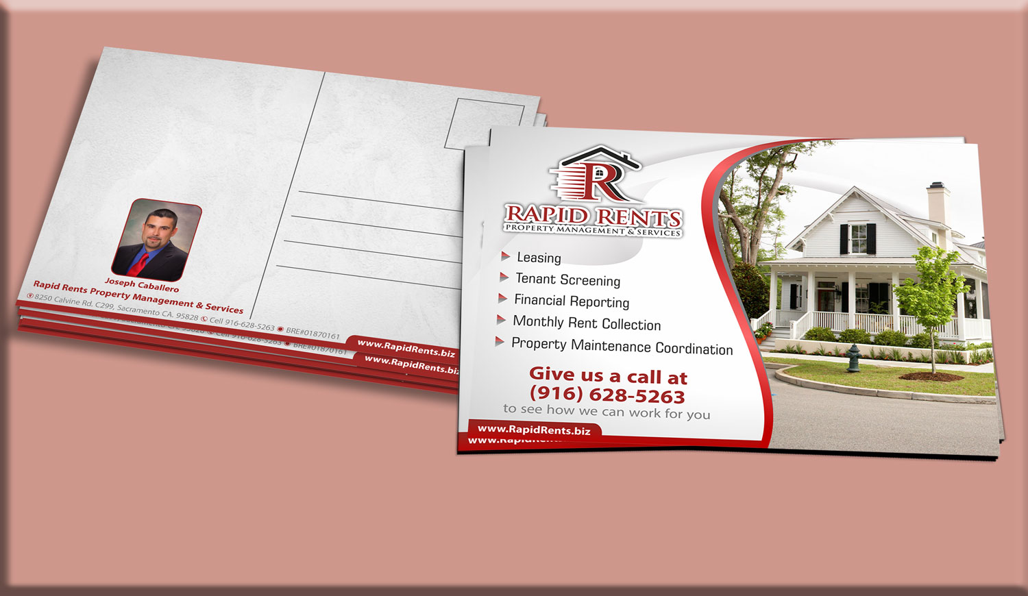 Postkarten-Design von Petter Goms für Rapid Rents Property Management & Services | Design #17536651