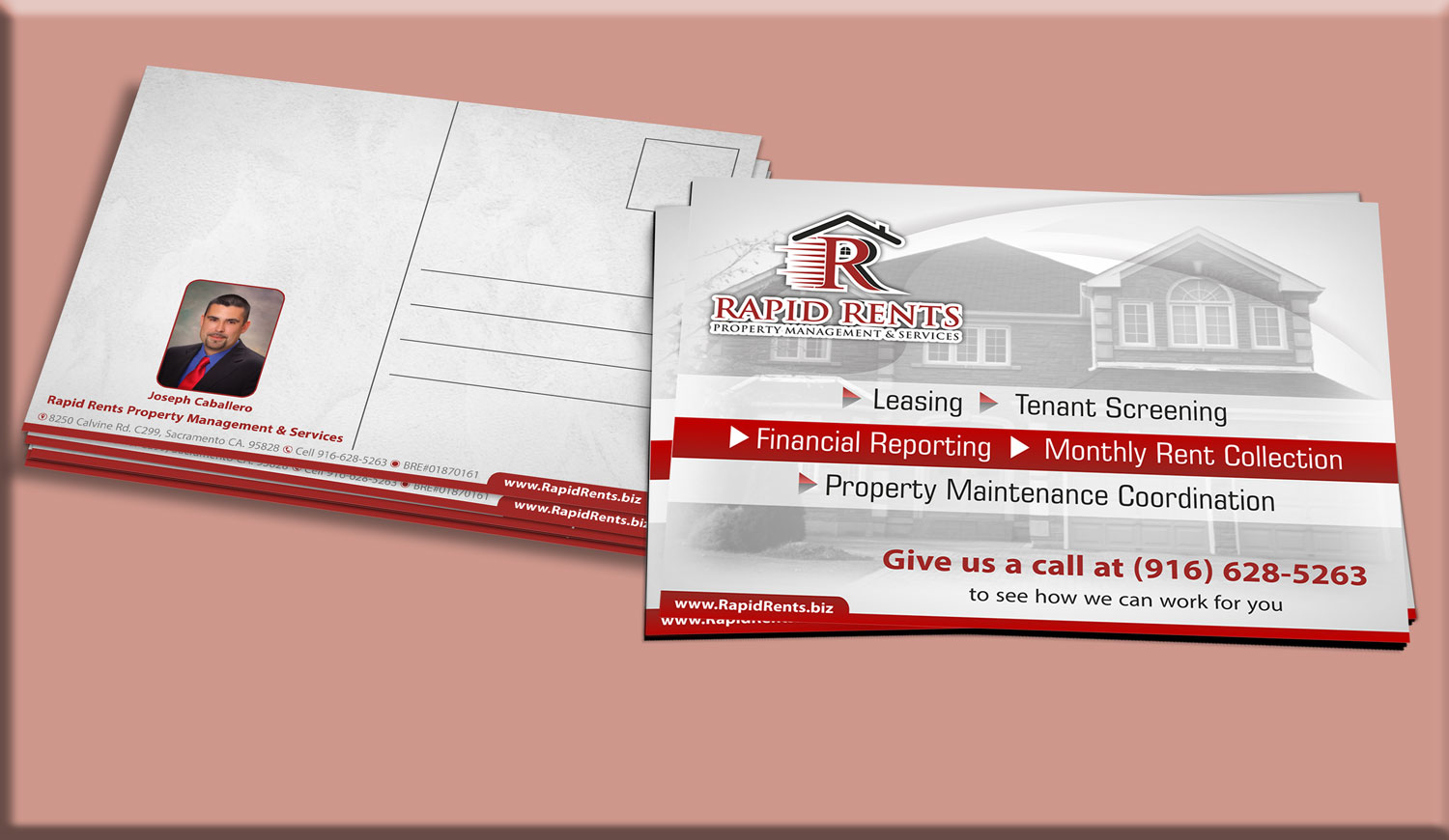 Postkarten-Design von Petter Goms für Rapid Rents Property Management & Services | Design #17551833