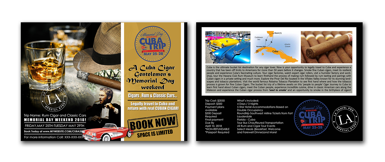 bold serious travel industry flyer design for a company by graphic design flyer cost