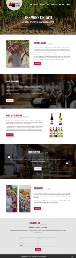 Diseño Web por pb para The Wine Crowd | Diseño: #17622538