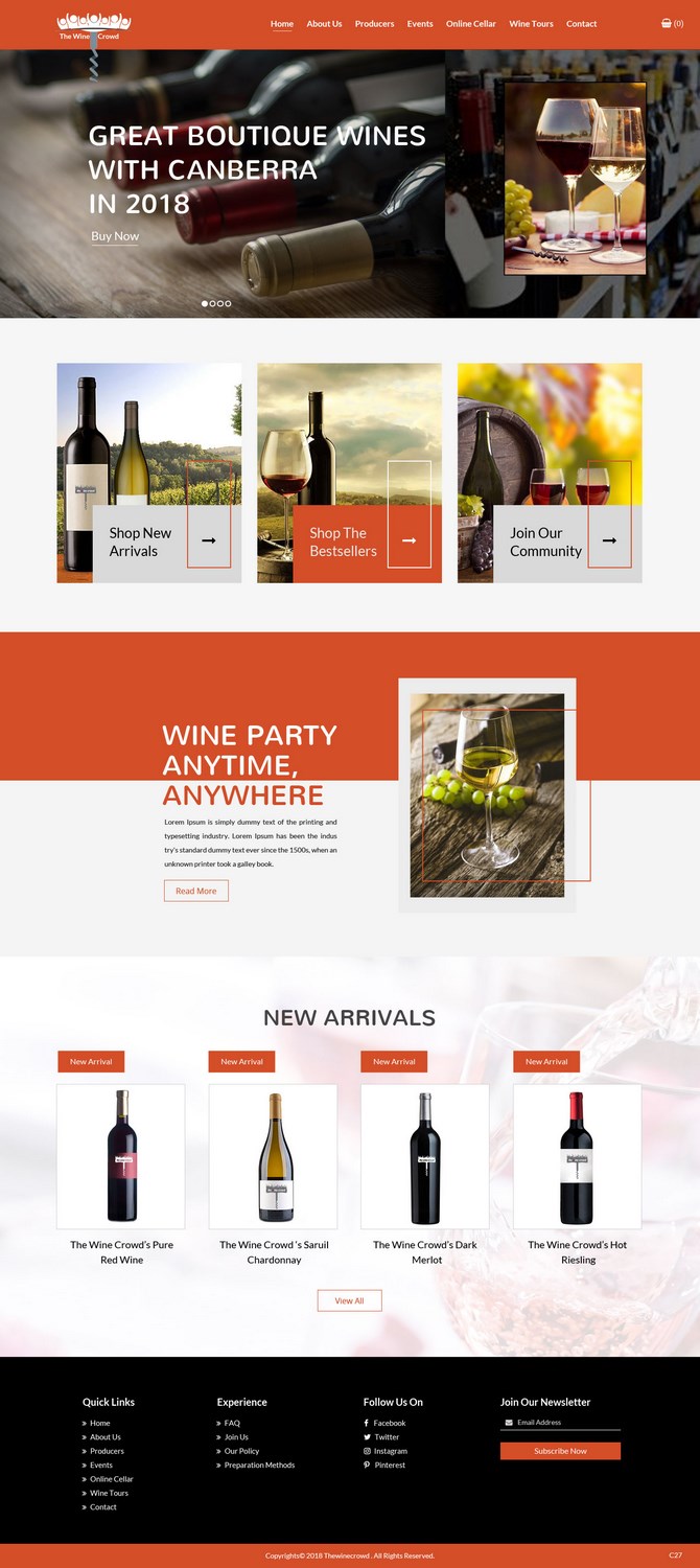 Diseño Web por pb para The Wine Crowd | Diseño #17622556