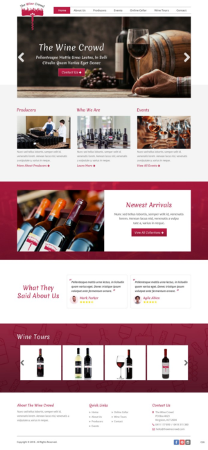 Diseño Web por pb para The Wine Crowd | Diseño: #17622557