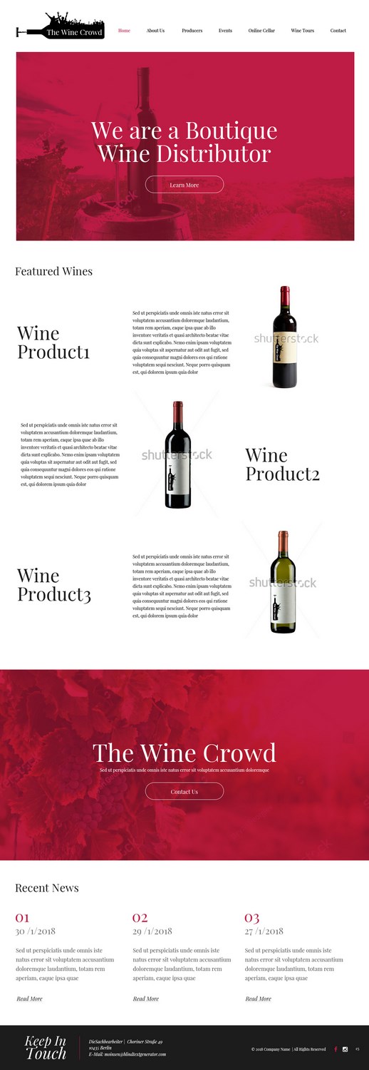 Diseño Web por pb para The Wine Crowd | Diseño #17636300
