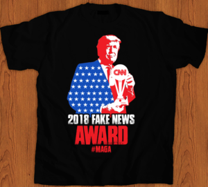 Humorous Shirt Design To Give People a Laugh - Trump Fake News | Diseño de Camiseta por creative gravity