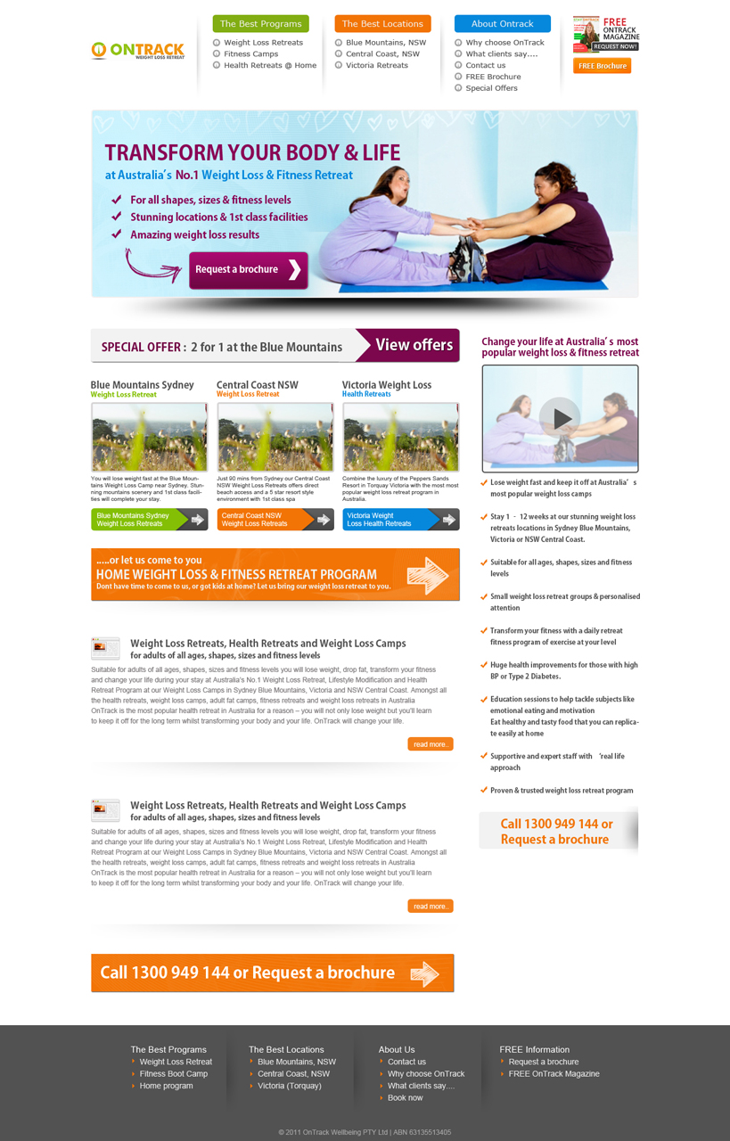 Web Design by LoopGraphix for OnTrack Wellbeing PTY Ltd | Design #650058