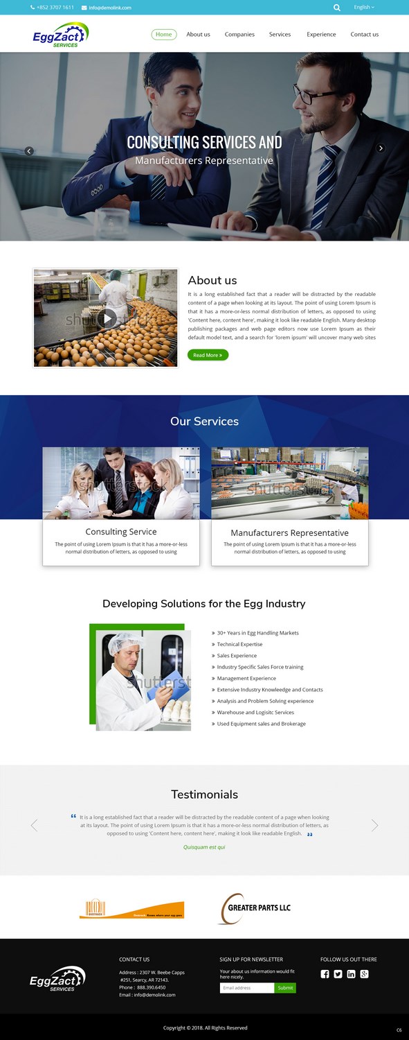 Diseño Web por pb para EggZact Services | Diseño #17503175
