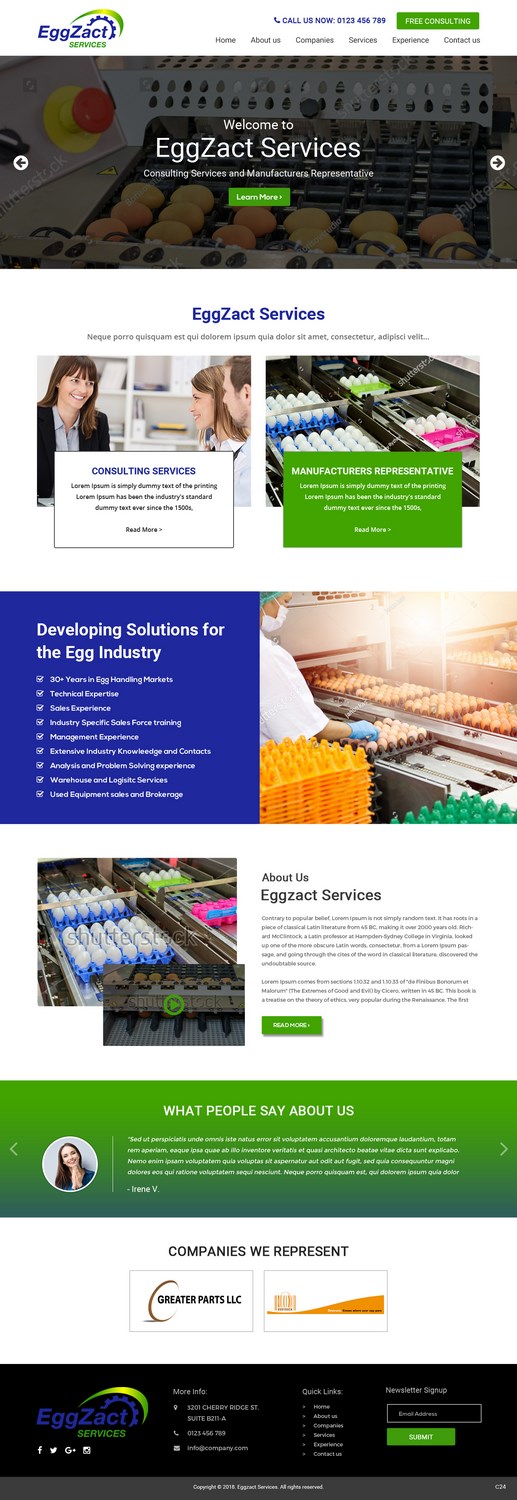Diseño Web por pb para EggZact Services | Diseño #17503190