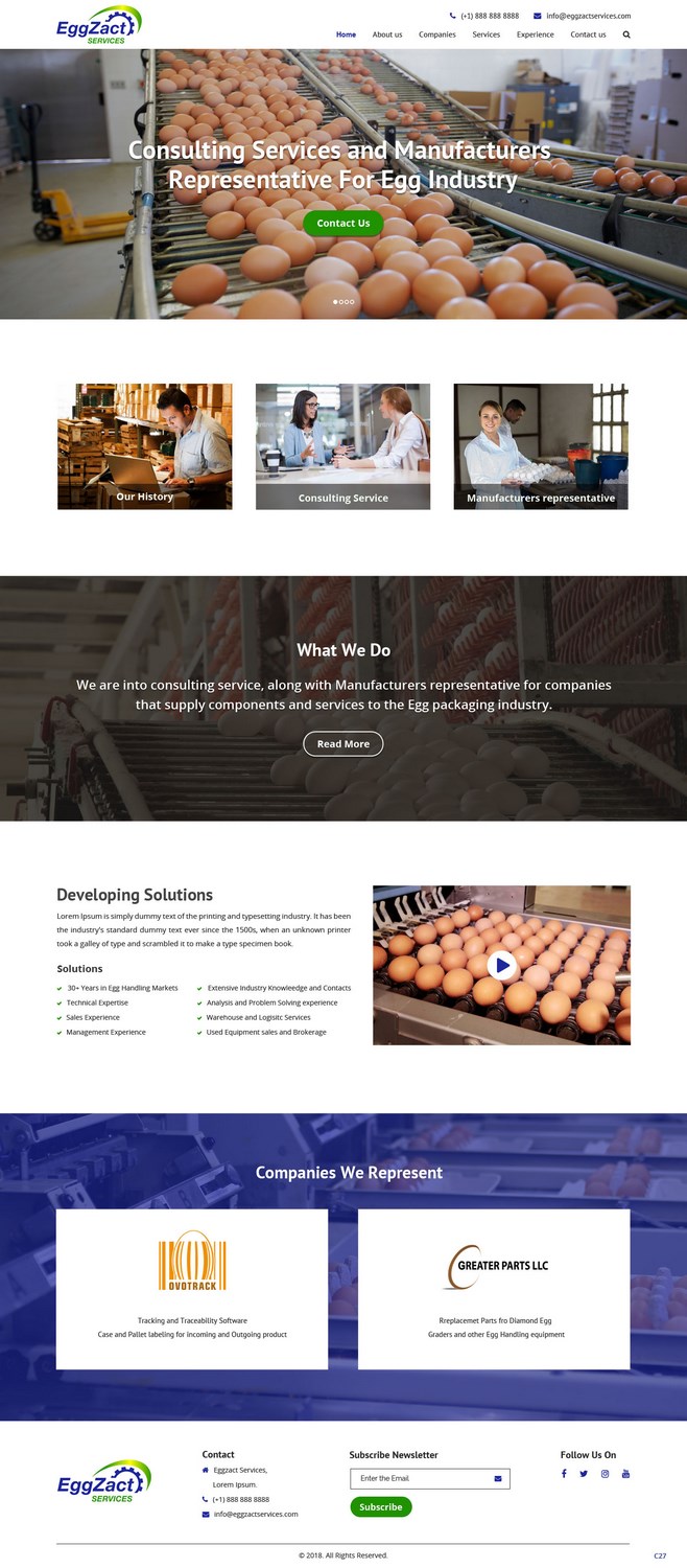 Diseño Web por pb para EggZact Services | Diseño #17503193