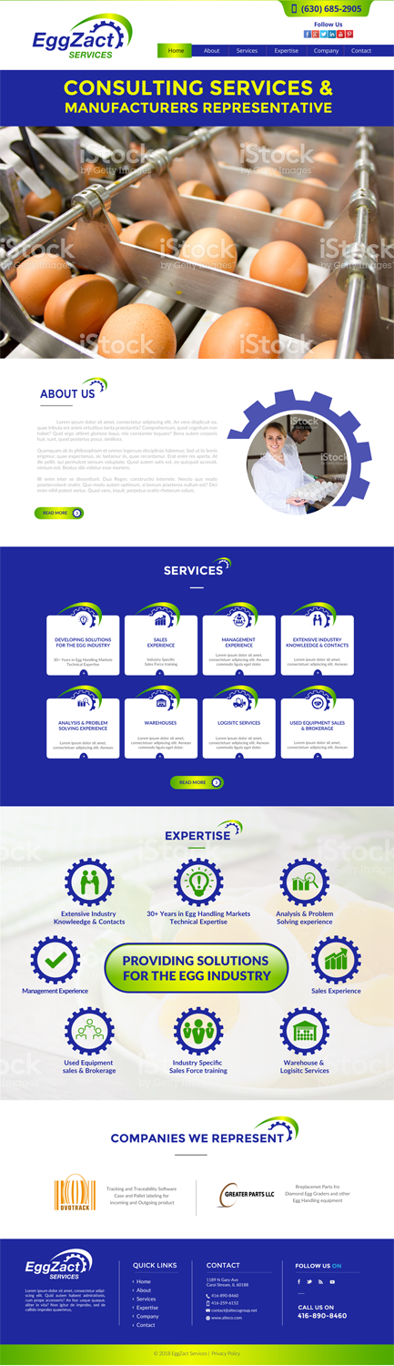 Diseño Web por chandrayaan.creative para EggZact Services | Diseño #17525776