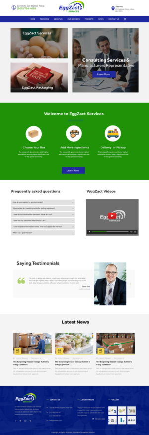 Web Design by Xclusive Designer for EggZact Services | Design #17546703