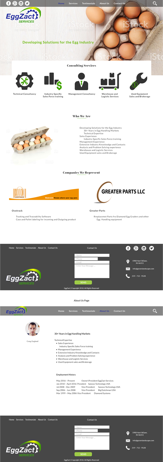 Web Design by Mary1982 for EggZact Services | Design #17544605