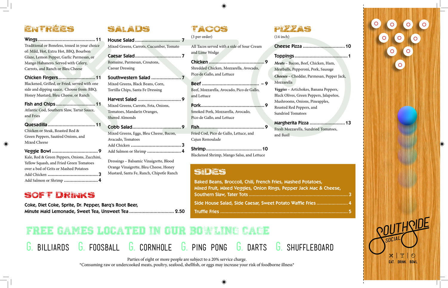 Menu Design by peterdesign for Southside Social | Design #17576193