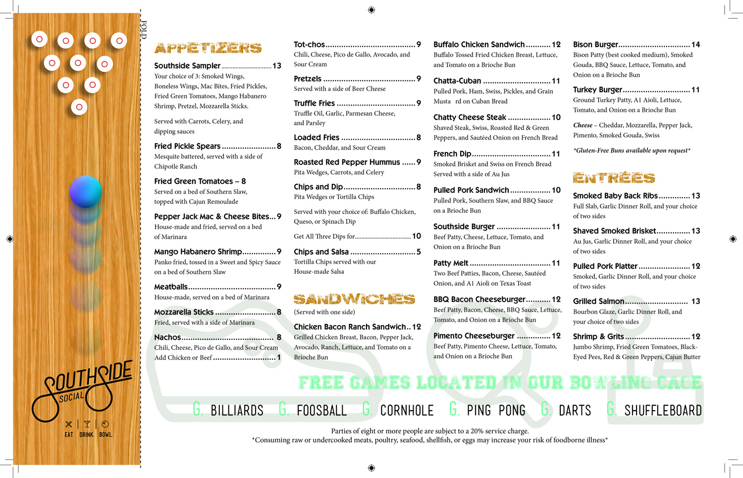 Menu Design by peterdesign for Southside Social | Design #17576194