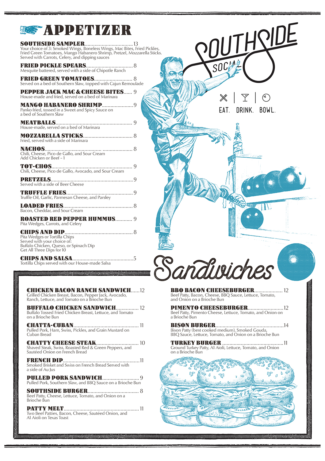 Menu Design by mrmrnjr for Southside Social | Design #17655320