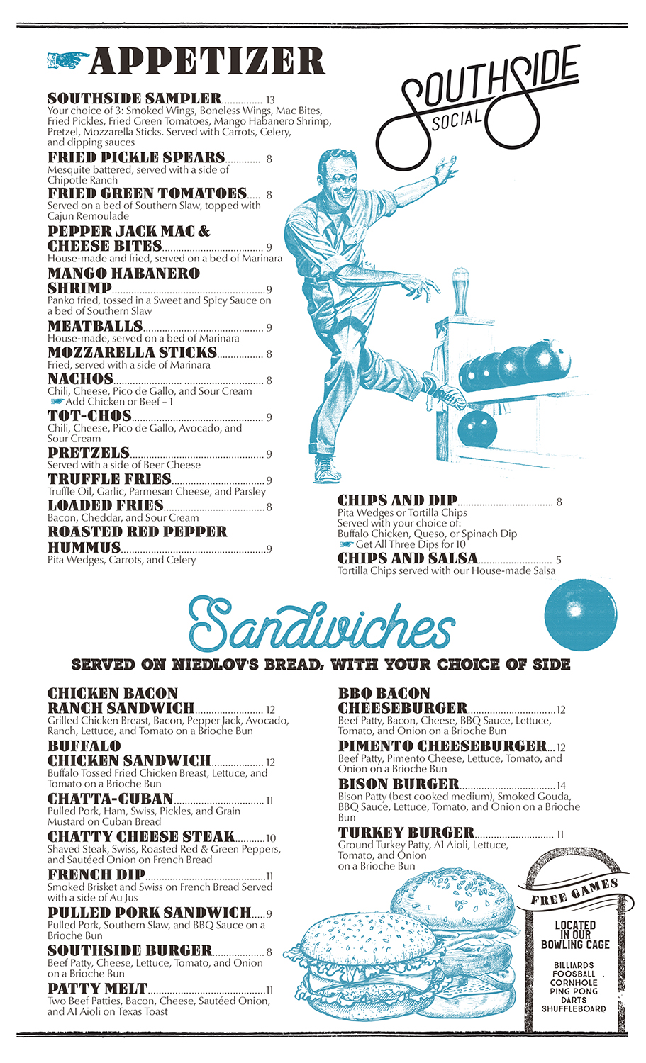 Menu Design by mrmrnjr for Southside Social | Design #17742498