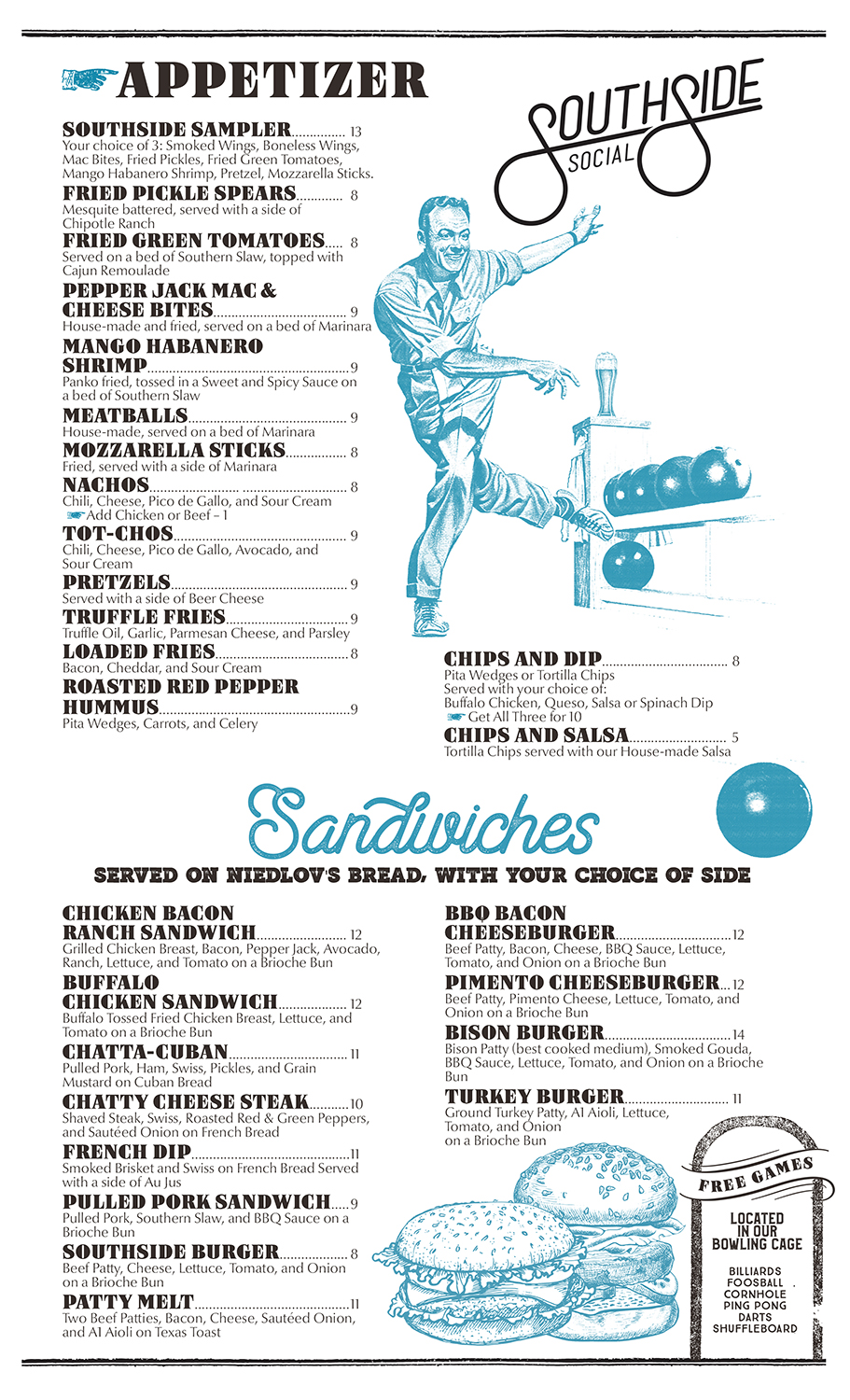 Menu Design by mrmrnjr for Southside Social | Design #17820646