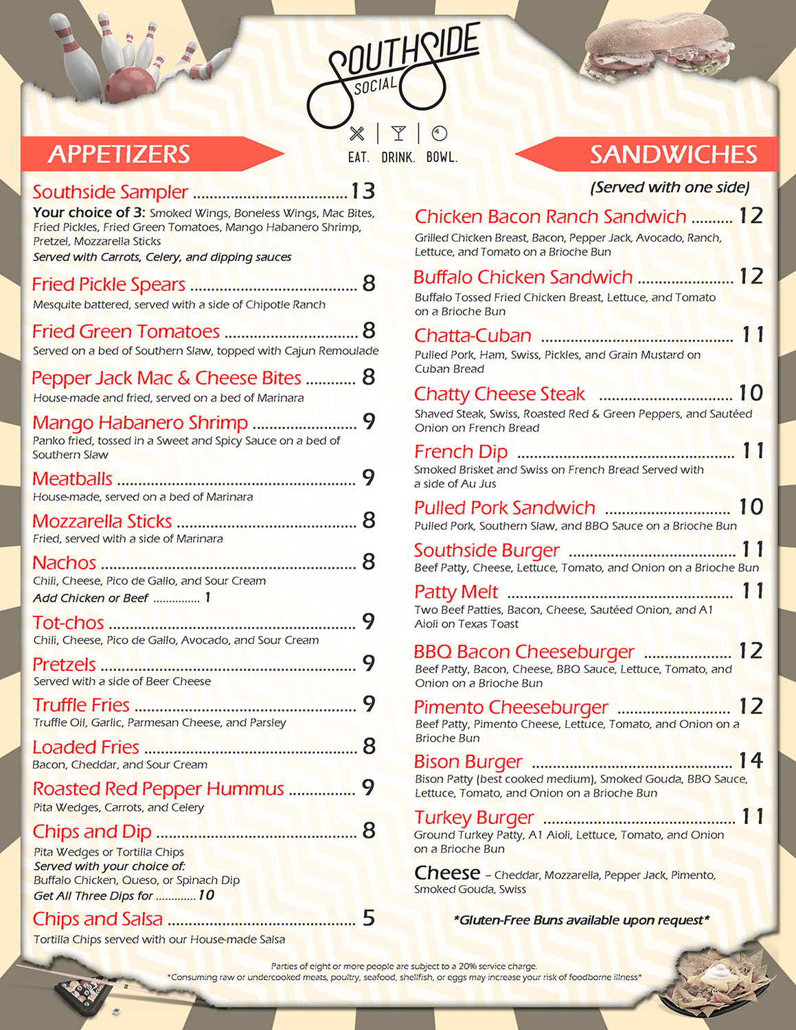 Menu Design by Lesaba Design for Southside Social | Design #17661910