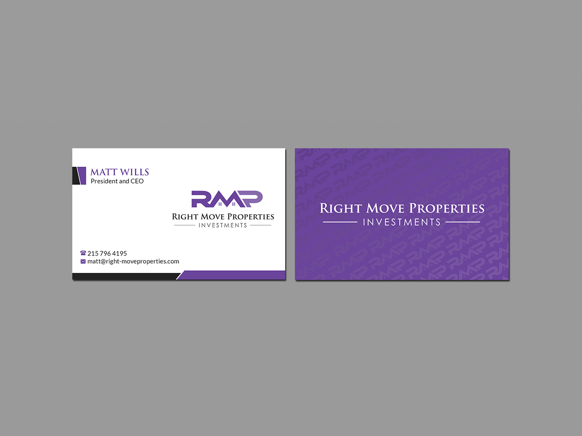 Visitenkarten-Design von Creations Box 2015 für Right Move Properties | Design #17563317