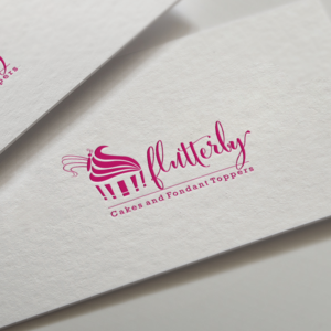 Flutterby Cakes and Fondant Toppers | Logo Design by SteffySummer