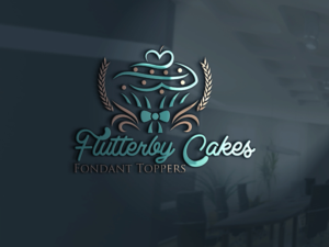Logo Design by rocklee for Flutterby Cakes & Fondant Toppers | Design: #17590947