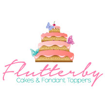 Logo Design by KaylaVaught for Flutterby Cakes & Fondant Toppers | Design: #17544247
