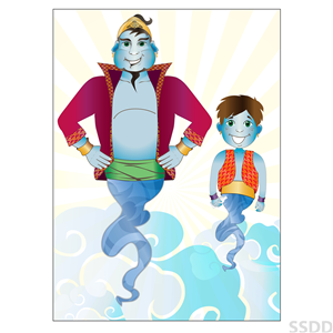 An adult and a kid genie | Diseño Con Ilustración por SSDD