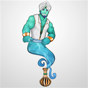 An adult and a kid genie | Diseño Con Ilustración por CRONO design