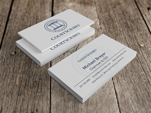 CourtScribes.  More for Le$$ | Logo and Business Card Design by HYPdesign