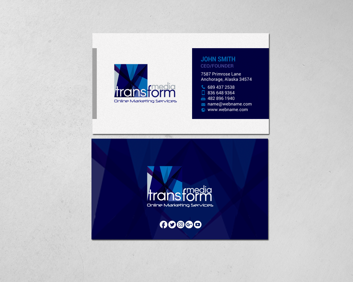 Diseño de Tarjeta de Presentación por chandrayaan.creative para Transform Media UG | Diseño #17565875