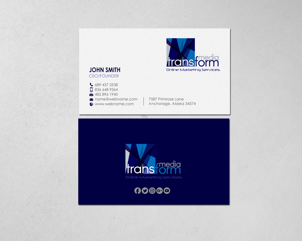 Diseño de Tarjeta de Presentación por chandrayaan.creative para Transform Media UG | Diseño #17565879