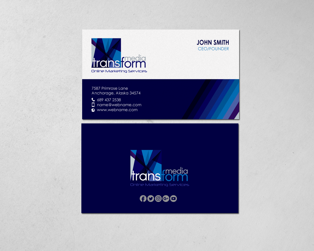 Diseño de Tarjeta de Presentación por chandrayaan.creative para Transform Media UG | Diseño #17565947