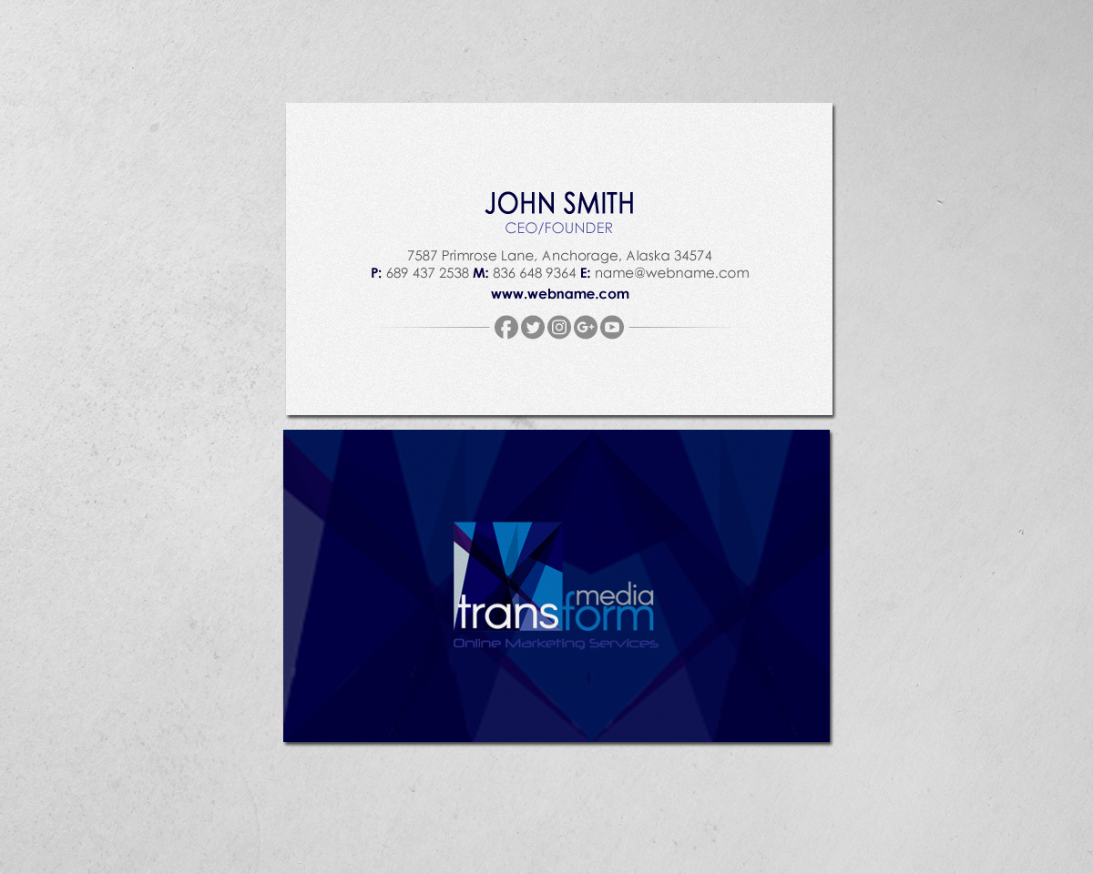 Diseño de Tarjeta de Presentación por chandrayaan.creative para Transform Media UG | Diseño #17565948