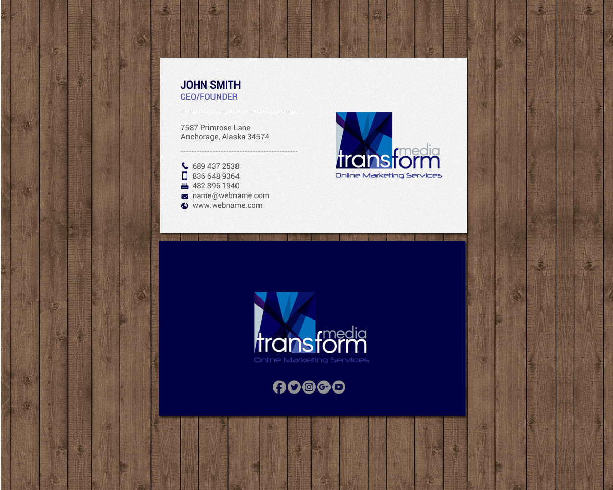 Diseño de Tarjeta de Presentación por chandrayaan.creative para Transform Media UG | Diseño #17566564