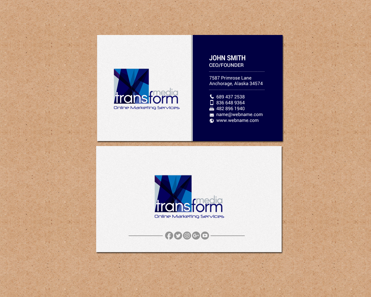 Visitenkarten-Design von chandrayaan.creative für Transform Media UG | Design #17568457