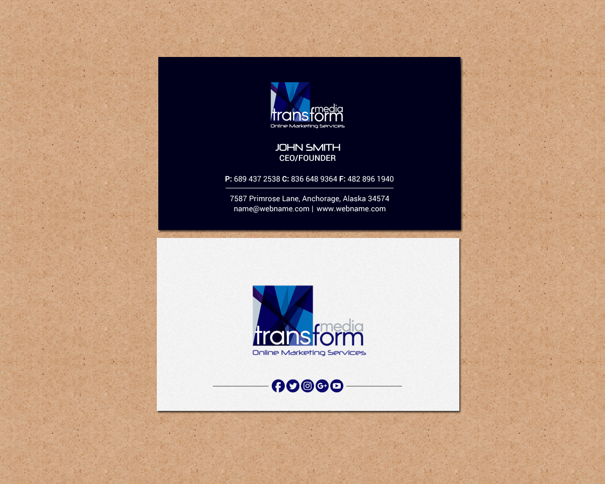 Visitenkarten-Design von chandrayaan.creative für Transform Media UG | Design #17568554