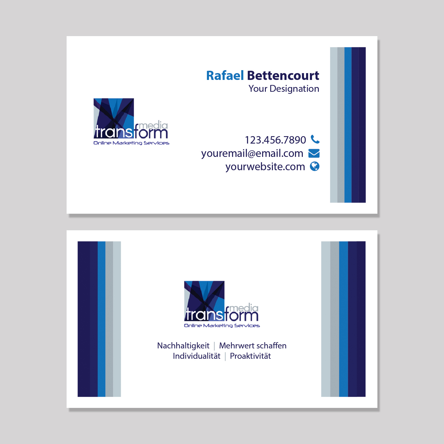 Diseño de Tarjeta de Presentación por De Doctor para Transform Media UG | Diseño #17637866