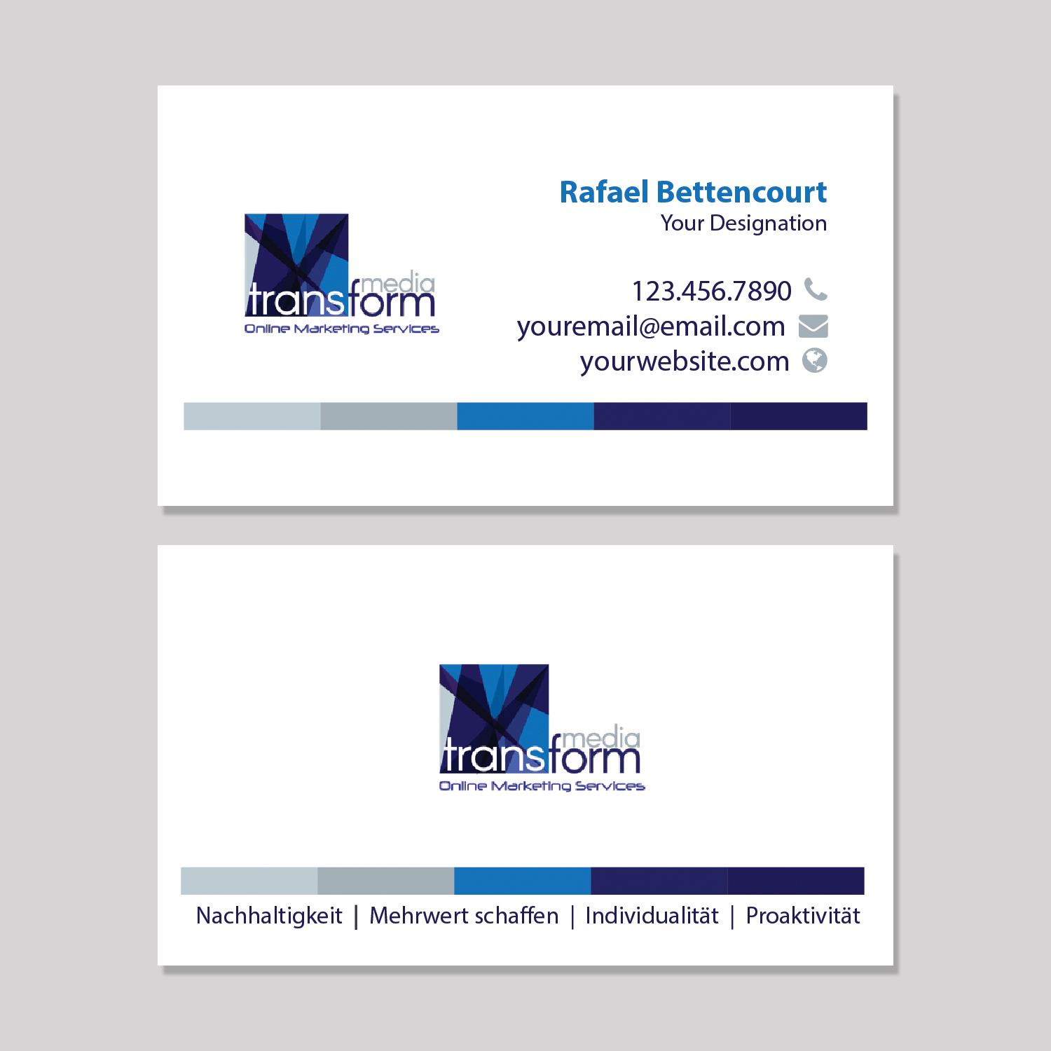 Diseño de Tarjeta de Presentación por De Doctor para Transform Media UG | Diseño #17637877