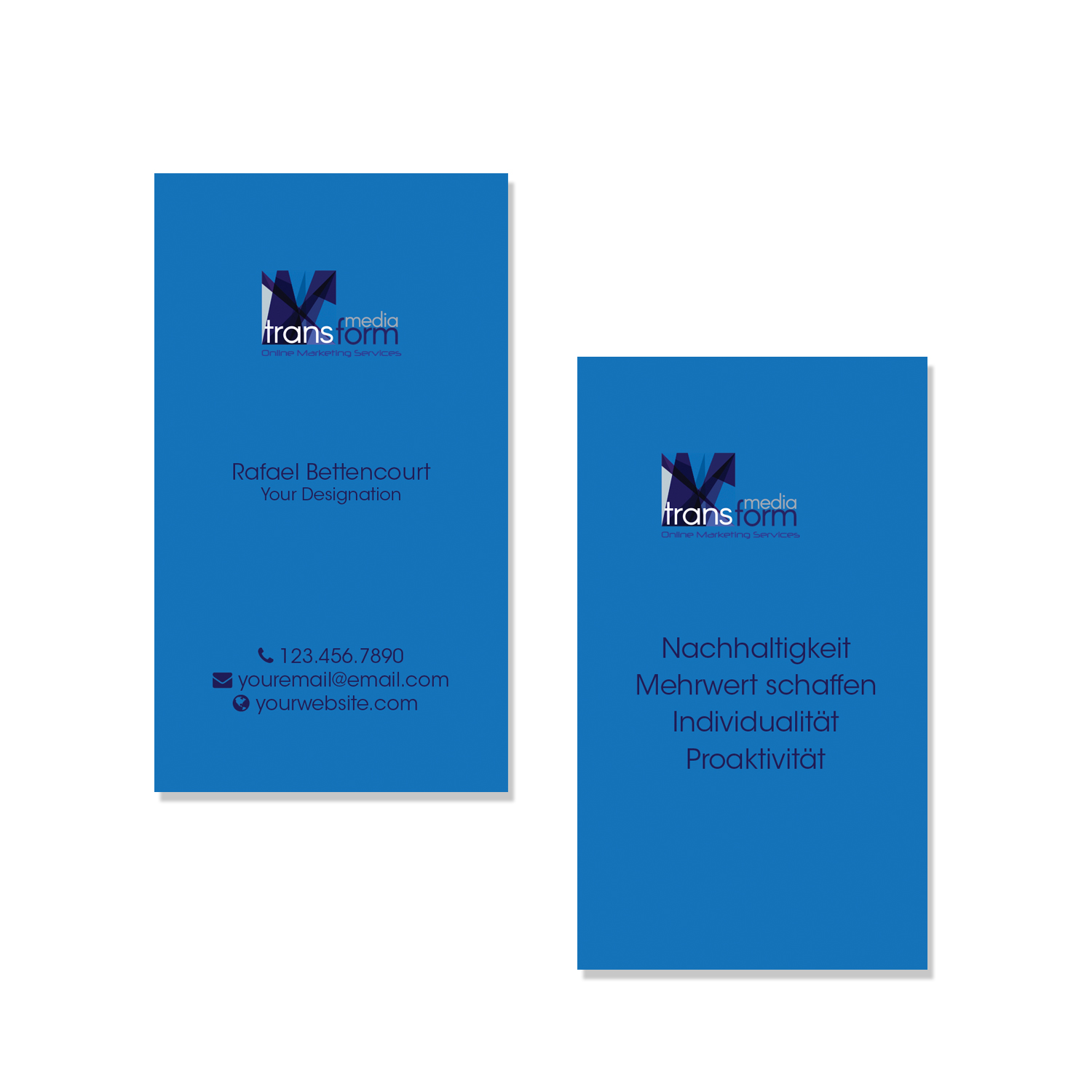 Diseño de Tarjeta de Presentación por De Doctor para Transform Media UG | Diseño #17642060