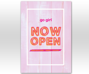 Open Now Poster for Retail Shop windows. | Poster Design by Luniere Designs