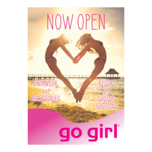 Open Now Poster for Retail Shop windows. | Poster Design by Skybluedesignstudio