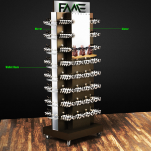 Sunglasses and wallet floorstand | Verpackungs-Design von SAI DESIGNS