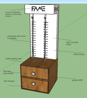 Sunglasses and wallet floorstand | Verpackungs-Design von fumbh.designs
