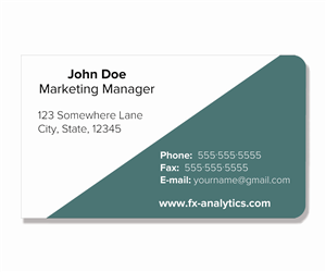 Business Card Design by caracol59 for FX Analytics | Design: #2750890