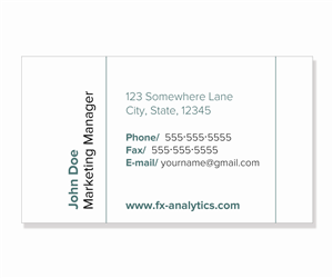 Business Card Design by caracol59 for FX Analytics | Design: #2750899