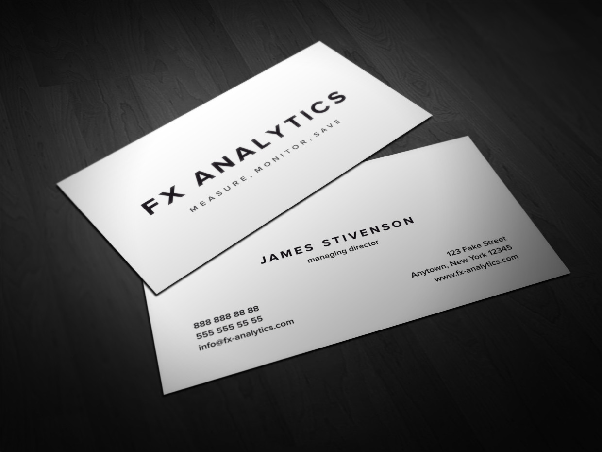 Business Card Design by Atvento Graphics for FX Analytics | Design #2728786