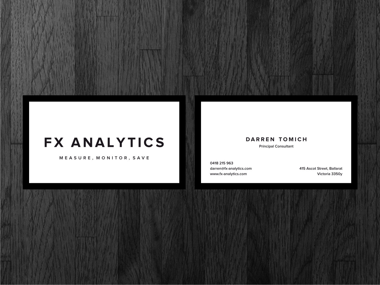 Business Card Design by Atvento Graphics for FX Analytics | Design #2750176